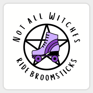 Not all Witches Ride Broomsticks Purple Roller Skate Cheeky Witch® Sticker